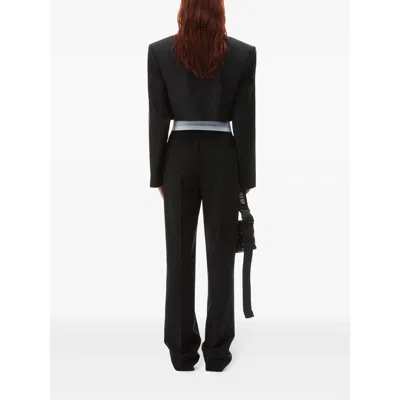 Alexander Wang High Waisted Pleated Pant With Logo Elastic Clothing In Black