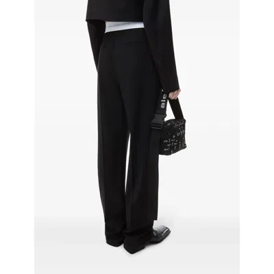 Alexander Wang High Waisted Pleated Pant With Logo Elastic Clothing In Black