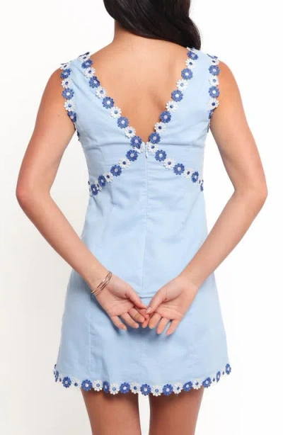Petal And Pup Petal & Pup Peri Appliqué Cotton & Linen Minidress In Blue