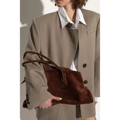 Attico Silver Suede Tote Bag