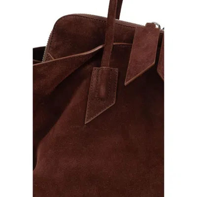 Attico Silver Suede Tote Bag
