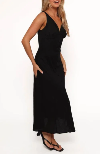 Petal And Pup Petal & Pup Barbara Buttoned Maxi Dress In Black