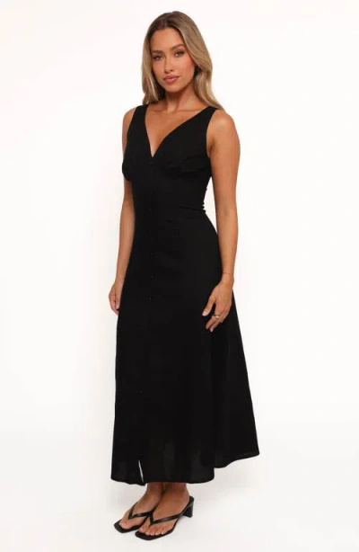 Petal And Pup Petal & Pup Barbara Buttoned Maxi Dress In Black