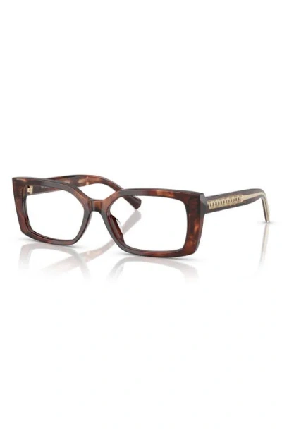 Tiffany & Co . 52mm Rectangular Optical Glasses In Brown