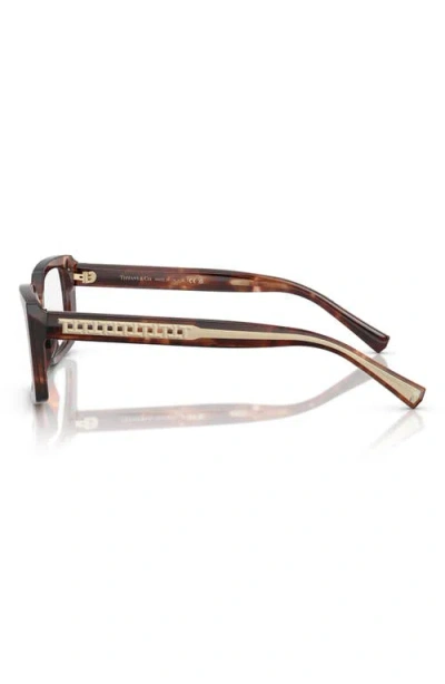 Tiffany & Co . 52mm Rectangular Optical Glasses In Brown