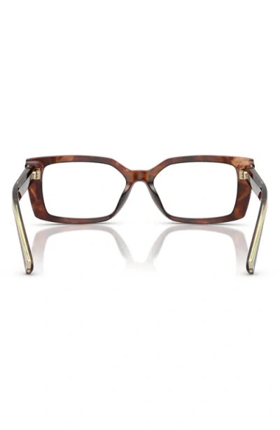 Tiffany & Co . 52mm Rectangular Optical Glasses In Brown