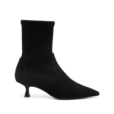 Stuart Weitzman Naomi Stretch Suede Ankle Booties