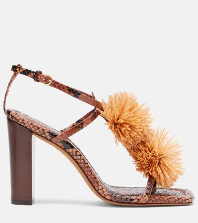 Ulla Johnson Isolde Raffia-trimmed Leather Sandals