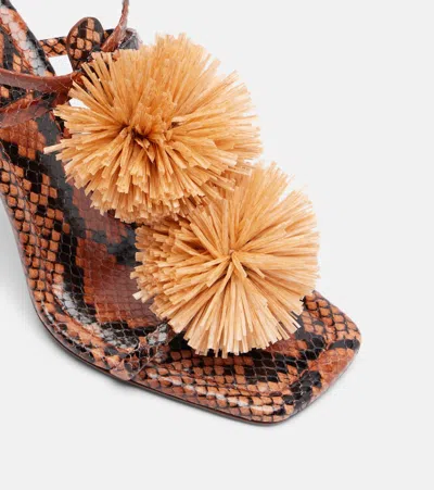 Ulla Johnson Isolde Raffia-trimmed Leather Sandals