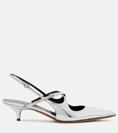 Proenza Schouler Woman Pumps Silver Size 7.5 Leather In Multi