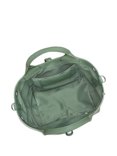 Longchamp Le Roseau Green Small Handbag With Adjustable And Removable Shoulder Strap In Leather