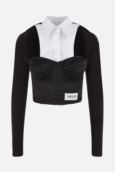 Dolce & Gabbana Layered-shirt Corset In Black