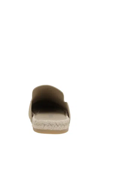 Prada Suede Leather Sabots In Nude