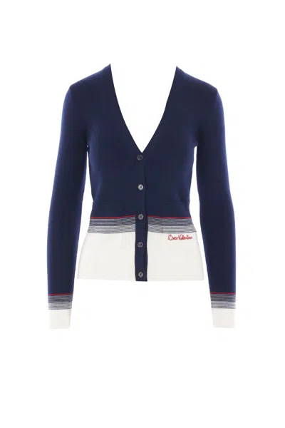 Valentino House V-neck Cardigan With Patch Pockets