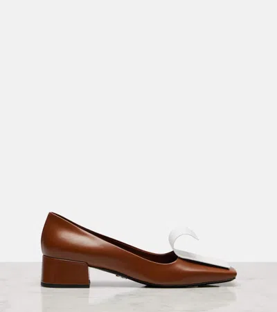 Prada Two-tone Leather Pumps In Brown