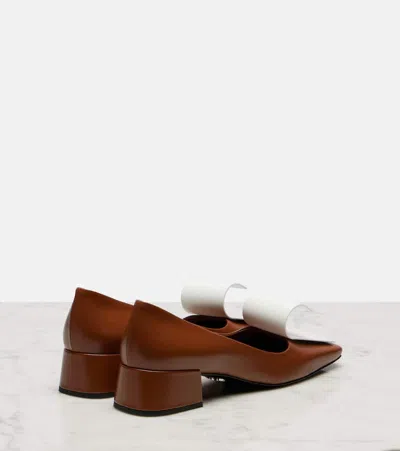 Prada Two-tone Leather Pumps In Brown