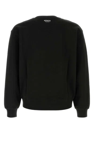 Kenzo Boke Flower Embroidered Cotton Sweatshirt Clothing In Black