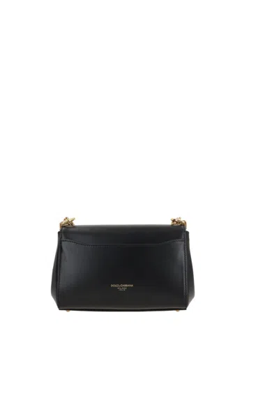Dolce & Gabbana Marlene Black Shoulder Bag With Twist Lock In Leather Woman