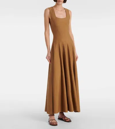 Khaite Loulou Leather Sandals In Brown