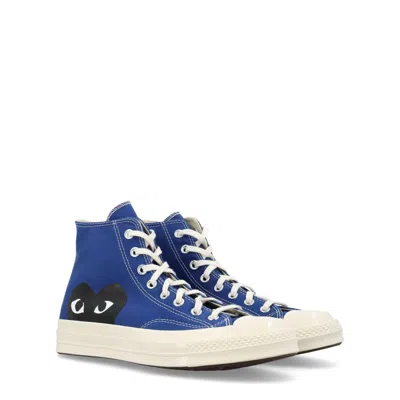 Comme Des Garçons Play Blue Converse Edition Half Heart Chuck 70 High Sneakers In Blue
