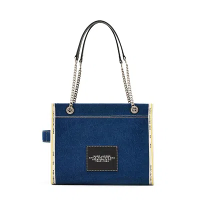 Marc Jacobs The Medium Tote In Blue Denim With Embroidered Logo