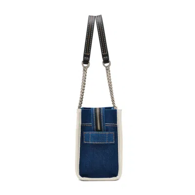 Marc Jacobs The Denim Chain Small Tote Bag Dark Wash