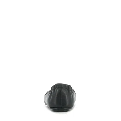 Tory Burch Minnie Travel Ballet With Metal Logo In Black