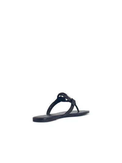 Tory Burch Miller Leather Flats Sandals In Black