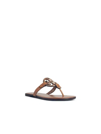 Tory Burch 'miller' Sandals With 'pavé' In Brown Leather In Brown