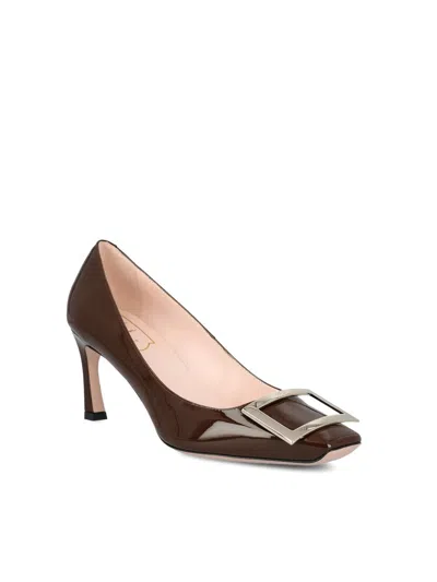 Roger Vivier 70mm Trompette Patent Leather Pumps In Brown