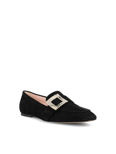 Roger Vivier Logo-engraved Flat Shoes In Black