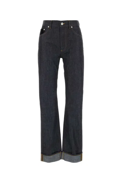 Bottega Veneta Womens Indigo Folded-cuffs Straight-leg Denim Jeans