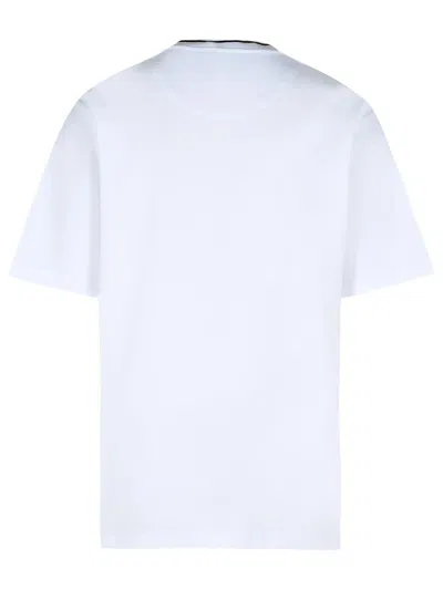 Dolce & Gabbana White Crewneck T-shirt With Logo Embroidery On The Front In White