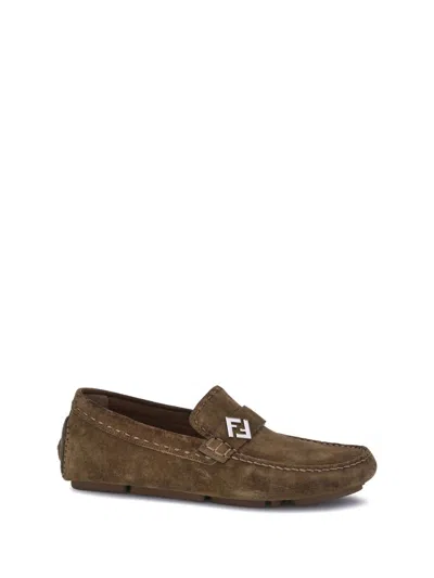 Fendi Driver Loafers In Green