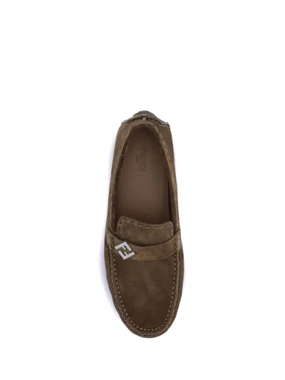Fendi Driver Loafers In Green