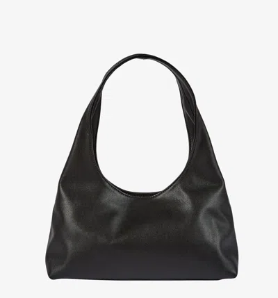 Apc Rounded Silhouette Shoulder Bag With Bold Logo In Black