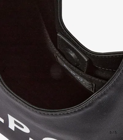 Apc Rounded Silhouette Shoulder Bag With Bold Logo In Black