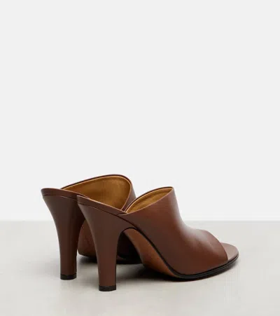 The Row Signum Leather Heeled Mules 90 In Brown
