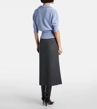 Proenza Schouler Reeve Cotton Knit Polo Shirt In Light Blue