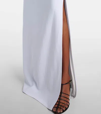 Proenza Schouler Devyn Draped Matte Double Crepe Dress In Blue