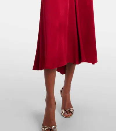 Victoria Beckham Fuchsia Pink Midi Dress With Gathered Waist