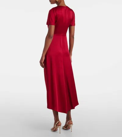 Victoria Beckham Fuchsia Pink Midi Dress With Gathered Waist