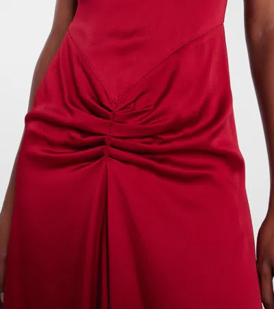 Victoria Beckham Fuchsia Pink Midi Dress With Gathered Waist