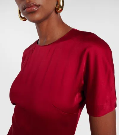 Victoria Beckham Fuchsia Pink Midi Dress With Gathered Waist