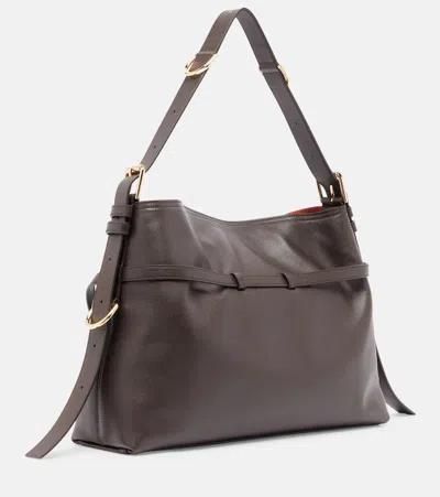 Givenchy Medium Voyou Calfskin Shoulder Bag With Buckle Fastening In Brown
