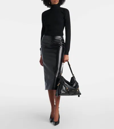 Givenchy Women Voyou Nano Bag In Polished Leather In Black