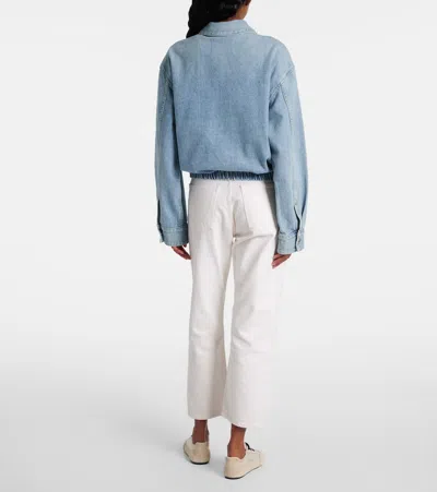 Agolde Nile Zip-front Elastic-waist Denim Jacket In Blue