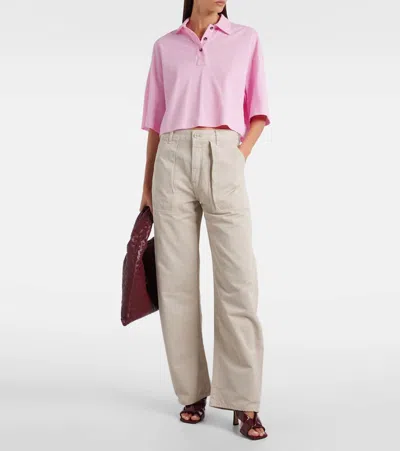Agolde Sefton High-rise Barrel-leg Pants In Neutral