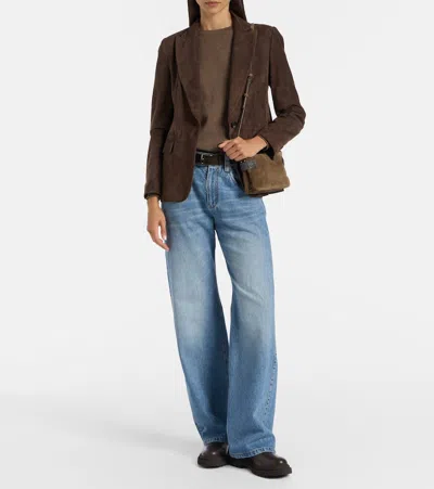 Brunello Cucinelli Leather Sock Boots In Brown