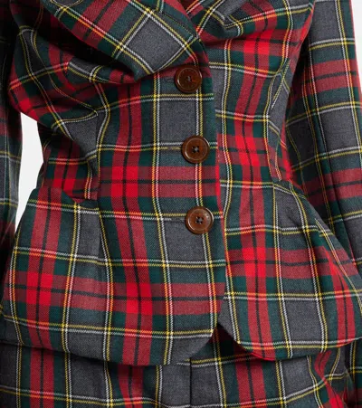 Vivienne Westwood Drunken Jacket With Tartan Wool Pattern In Multi